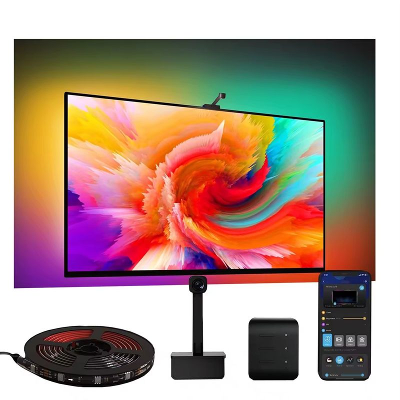 RGB Decor Bar LED Smart TV Backlight Strips Lampen met camera IP20 3.8m 12V voor TV
