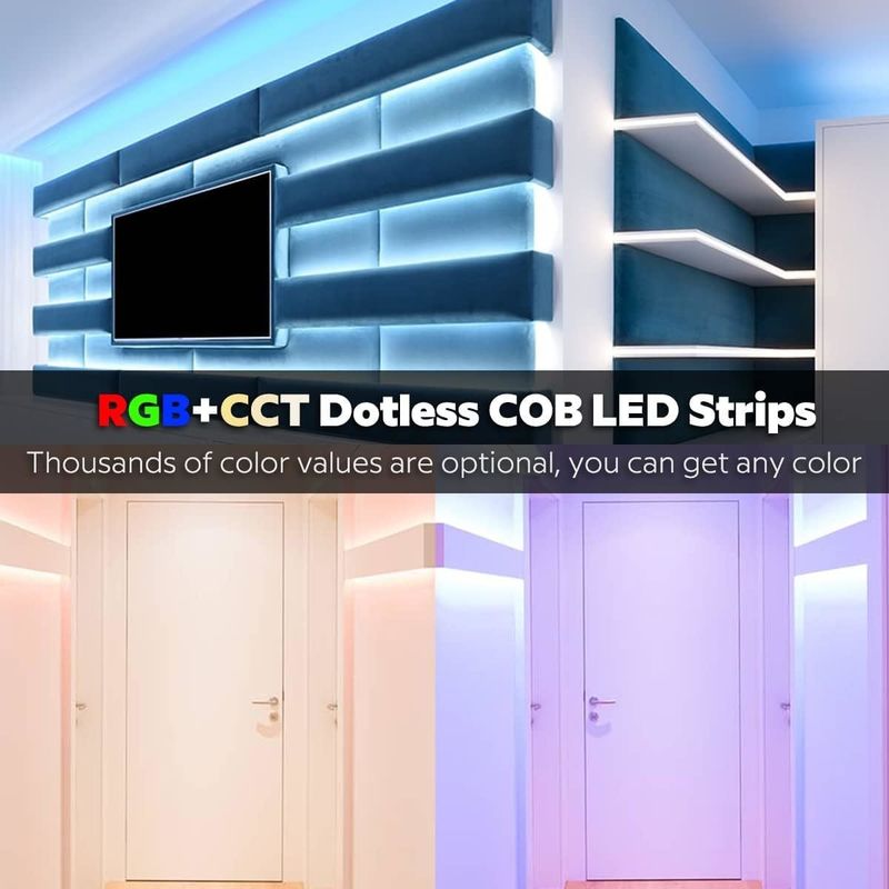 COB LED Lineair Strip Light 21W/M 840leds/M DC24V Goed RGBWW RGBW RGBCCT 3000K 6000K