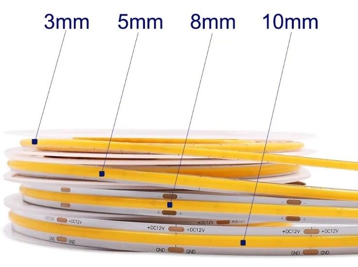DC 12V 24V 5V Ultra Narrow 3mm Dotless COB LED Strip Light voor flexibele verlichting